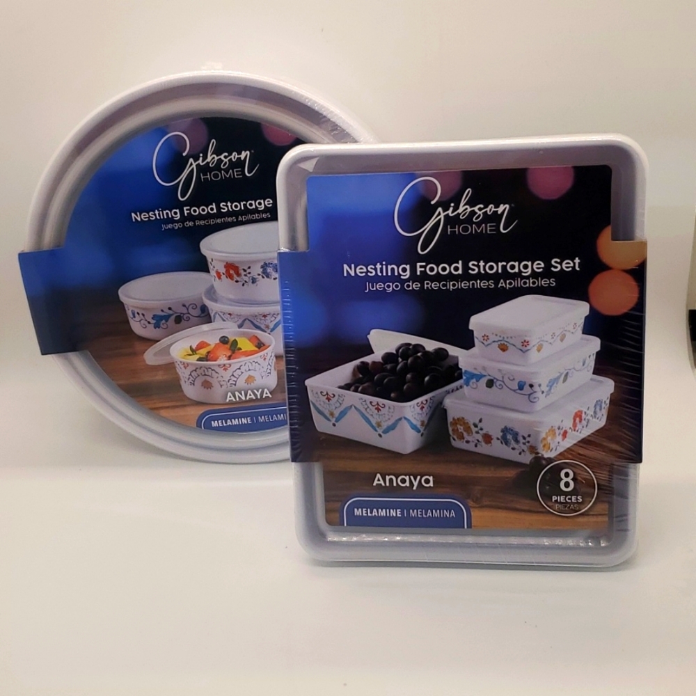 Gibson Nesting Food Storage Set of 2 Round and Rectangle New in package!